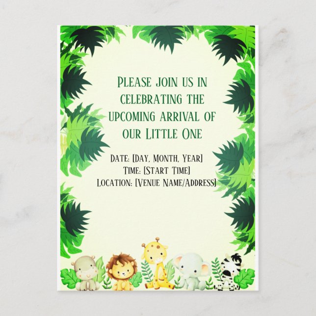 Postal De Invitación Bosque Pequeño Lindo (Anverso)