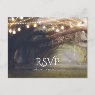 Postal De Invitación Bosque Rústico Luces del Bosque Encantado Boda RSV
