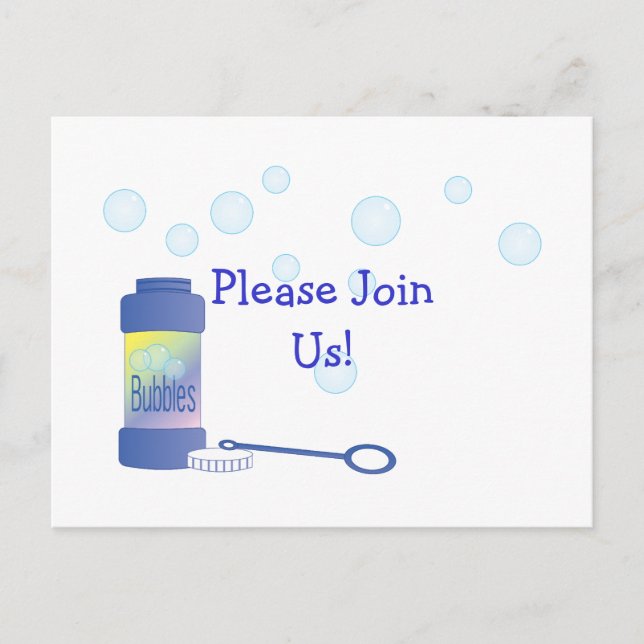 Postal De Invitación Botella de burbujas (Anverso)