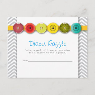 Postal De Invitación Botón arco iris Inserción de relieve Baby Shower D
