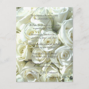 Postal De Invitación Bouquet De Novias Blancas Serás Mi Novia