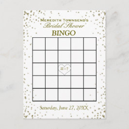Postal De Invitación Bridal Shower Bingo | confetti de efecto metalizad