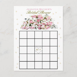 Postal De Invitación Bridal Shower Bingo | Rosas rosas rosas