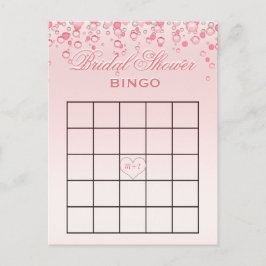 Postal De Invitación Bridal Shower Bingo | Rubor rosa