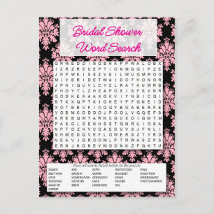 Postal De Invitación Bridal shower game- Word search-