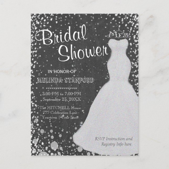 Postal De Invitación Bridal Shower | Pizarra (Anverso)