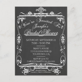 Postal De Invitación Bridal Shower | Vintage Chalkboard