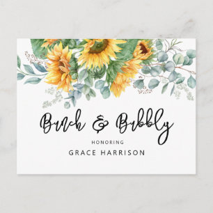 Postal De Invitación Bruch & Bubbly Despedida de Soltera Girasoles