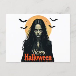 Postal De Invitación Bruja gótica de Halloween