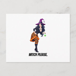 Postal De Invitación Bruja Por Favor Bruja Glamurosa Gráfica de Hallowe