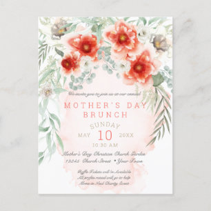 Postal De Invitación Brunch del Día de la Madre con acuarela asombrosa