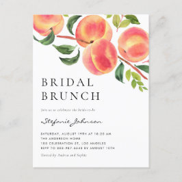 Postal De Invitación Brunéi de novias de verano de frutas de melocotón