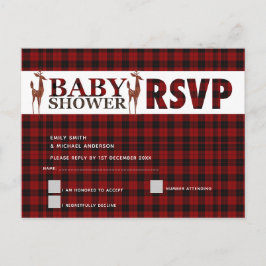 Postal De Invitación Buffalo Plaid RSVP BABY SHOWER