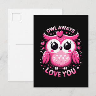 Postal De Invitación Búho Siempre Te Ama - Día de San Valentín