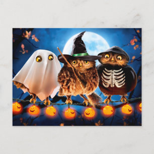 Postal De Invitación Búhos de Halloween