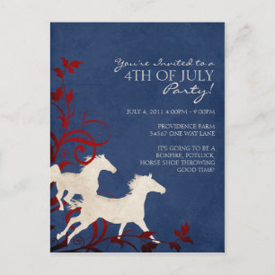 Postal De Invitación Caballos salvajes
