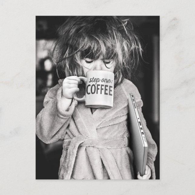Postal De Invitación Café para beber a una niña pequeña (Anverso)