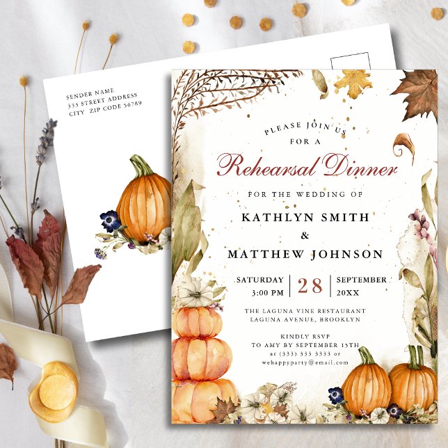 Postal De Invitación Caída En El Amor Calabaza Ensayo Botánico Cena (Subido por el creador)