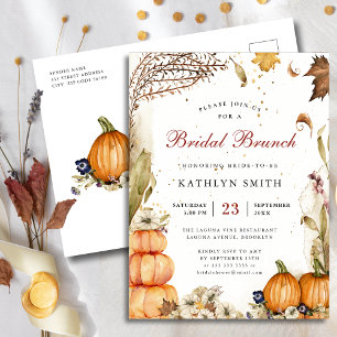 Postal De Invitación Caída En El Amor Calabaza Rústico Brunch Bridal Ot