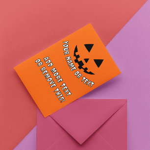 Postal De Invitación Calabaza de Halloween Personalizada con tu Nombre