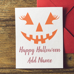 Postal De Invitación Calabaza de Halloween personalizada femenina Jack 