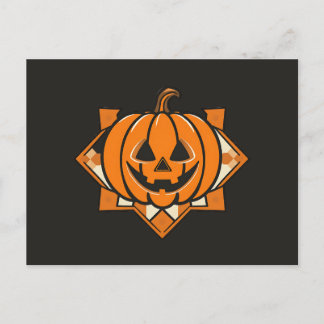 Postal De Invitación Calabaza geométrica de Halloween