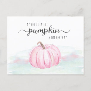 Postal De Invitación Calabaza Pink Mint Green Baby Shower Por Correo