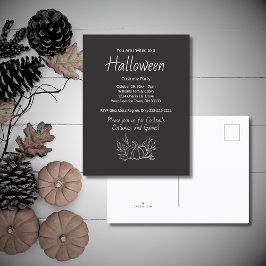 Postal De Invitación Calabaza Rustica Fiesta de disfraces de Halloween