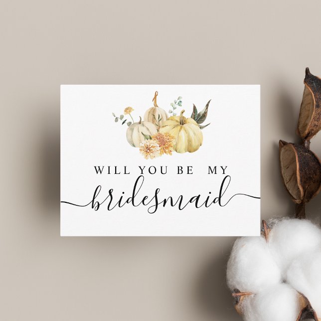 Postal De Invitación Calabaza y Flores de Acuarela de Otoño con Estilo (Subido por el creador)