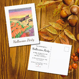 Postal De Invitación Calabazas de otoño cosechan fiesta de Halloween de