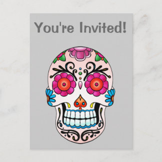 Postal De Invitación Calavera de azúcar - Tattoo Art