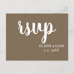 Postal De Invitación Caligrafía simple ruciana marrón moderna RSVP