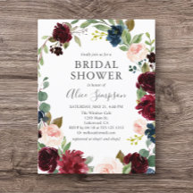 Calligrafía floral de jardín rústico Ducha de novi