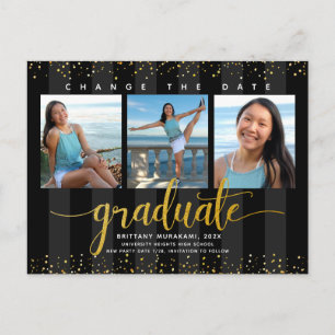Postal De Invitación Cambiar la fecha foto moderna de la graduación de