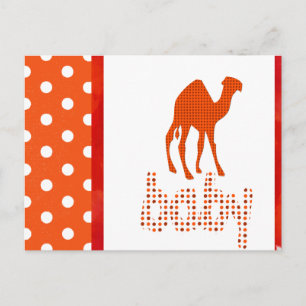 Postal De Invitación Camello Rojo Baby Shower