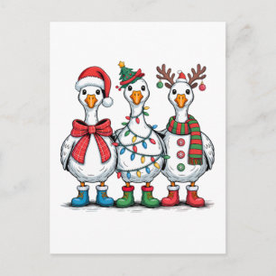 Postal De Invitación Camiseta divertida de pato de Navidad Pato de vaca