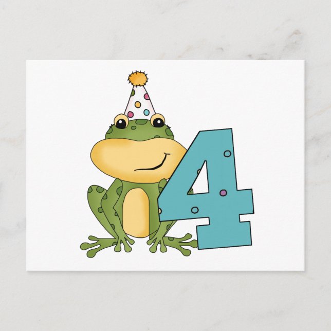 Postal De Invitación Camisetas y regalos de cumpleaños de fiesta Frog (Anverso)