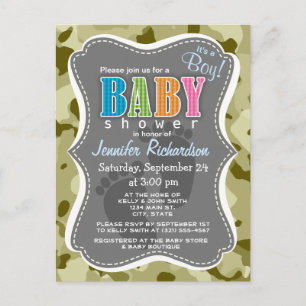Postal De Invitación Camo oscuro de Khaki; camuflaje