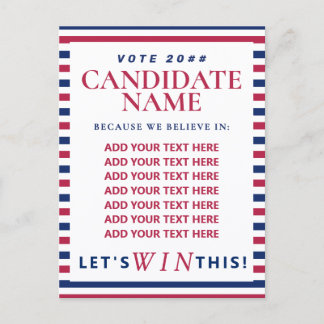 Postal De Invitación Campaña Política Republicana Patriótica Roja