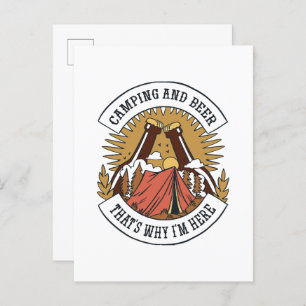 Postal De Invitación Camping and Beer