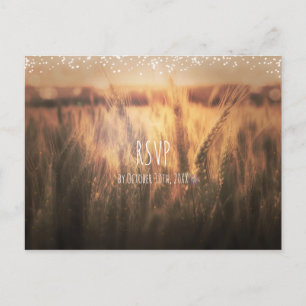 Postal De Invitación Campo de Trigo Boda Rústica de Campo RSVP
