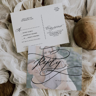 Postal De Invitación Canción fotográfica de caligrafía romántica RSVP