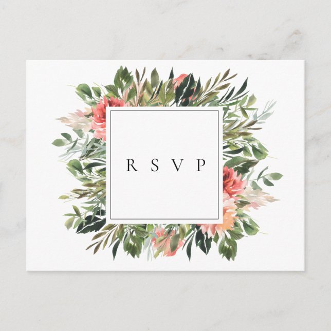 Postal De Invitación Canción RSVP de Boda de Verano Bohemia (Anverso)