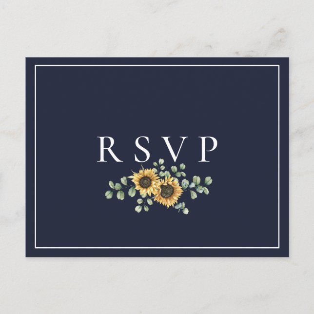 Postal De Invitación Canción RSVP de la Marina de Giro Boda Azul (Anverso)