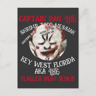 POSTAL DE INVITACIÓN CAPITÁN DAN SHRIMP TACO MESÍAS KEY WEST FL 2051