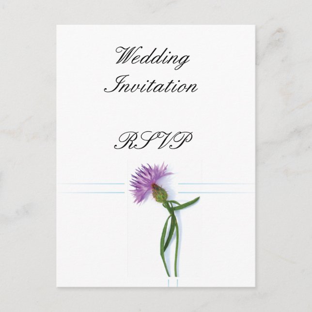 Postal De Invitación Cardo de boda tradicional escocés y celta (Anverso)