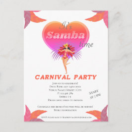 Postal De Invitación Carnaval brasileño de baile de samba