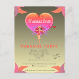 Postal De Invitación Carnaval brasileño de baile de samba