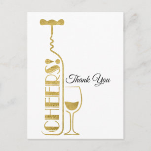 Postal De Invitación carta de agradecimiento al vino