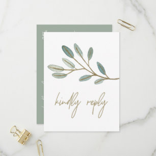 Postal De Invitación Carta de Eucalyptus con vino dorado Elección de po